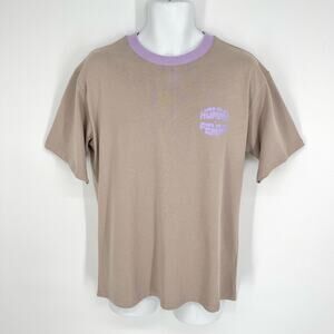 Homme + Femme NEW Core Logo Tee T-Shirt Mens Sz S Tan Purple Heavy Cotton